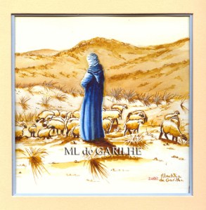 Aquarelle berger marocain