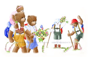 la petite famille en randonnée. RI.redm